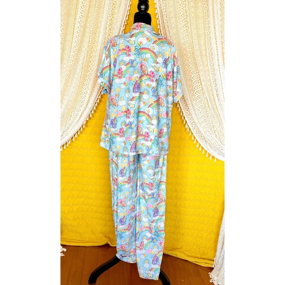 Retro Care Bears Women XL Favorite Bears Pose Pajama Pants Set Kidcore Nostalgic - Picture 6 of 15